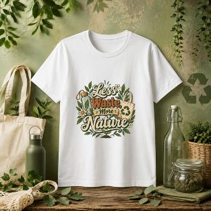 Weniger Abfall, mehr Natur Zitat T-Shirt