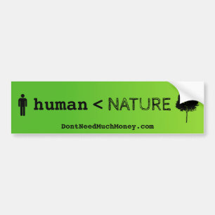 Weniger als der Autoaufkleber der Natur