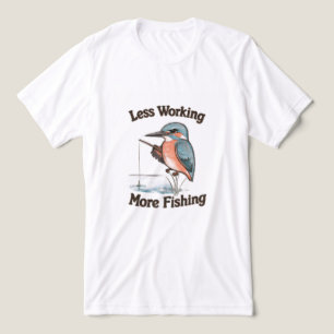 Weniger Arbeiten Mehr Angeln Lustiger Eisvogel Tri-Blend Shirt