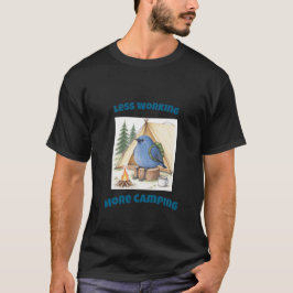 Weniger Arbeiten Mehr Campen Lustiger Blauwal Hand T-Shirt