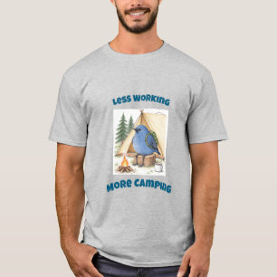 Weniger Arbeiten, Mehr Campen Lustiger Handgezeich T-Shirt