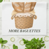 Weniger Bedauern mehr Baguettes Funny Französisch Geschirrtuch (Gefaltet)