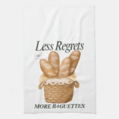 Weniger Bedauern mehr Baguettes Funny Französisch Geschirrtuch (Vertikal)