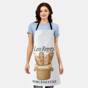 Weniger Bedauern mehr Baguettes Funny Französisch  Schürze