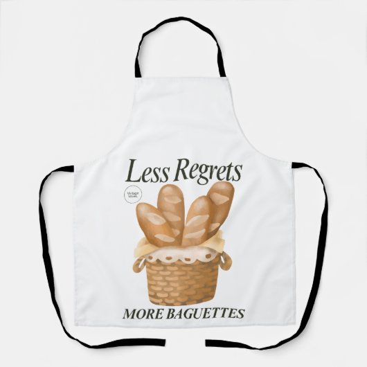 Weniger Bedauern mehr Baguettes Funny Französisch Schürze (Vorderseite)