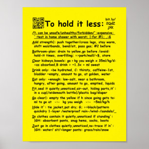 "Weniger daran festhalten" kleines Poster