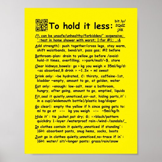 "Weniger daran festhalten" kleines Poster (Vorne)