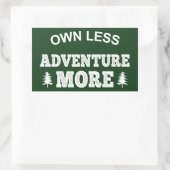 Weniger Eigenbedarf, mehr Abenteuer Rechteckiger Aufkleber (Tasche)