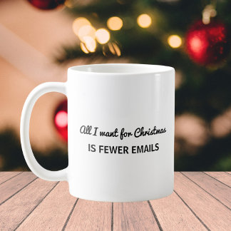 Weniger Emails zu Weihnachten | Funny Work Kaffeetasse