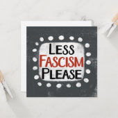 Weniger Faschismus bitte Grußkarte Karte (Vorderseite/Rückseite Beispiel)