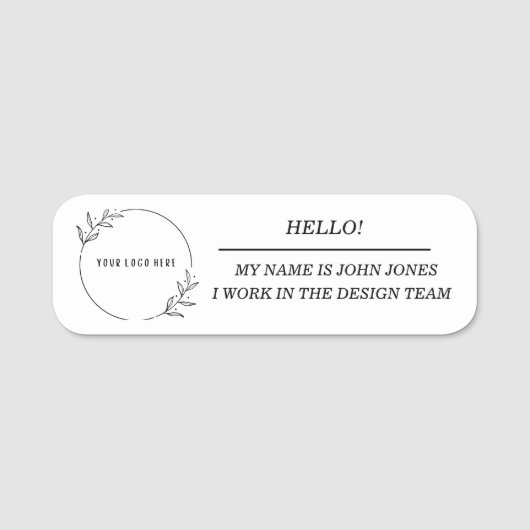 Weniger formale klassische Bezeichnung Namensschild (Vorderseite)