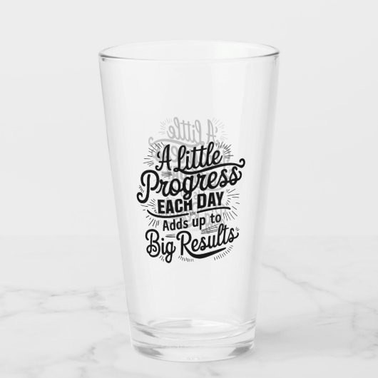 Weniger Fortschritt täglich Glas (Rückseite)