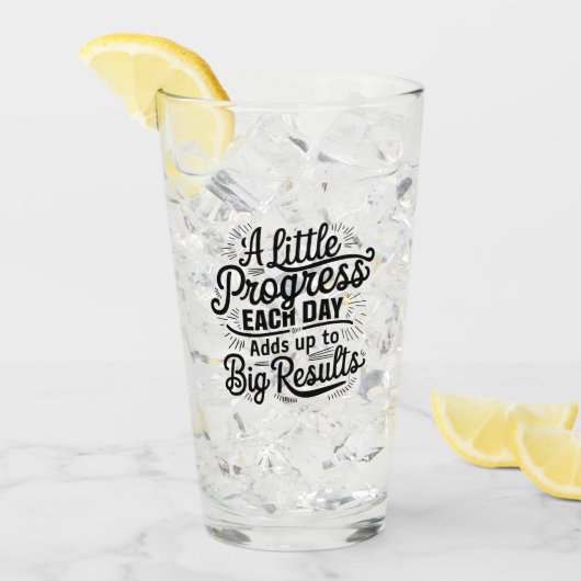 Weniger Fortschritt täglich Glas (Vorderseite Ice)