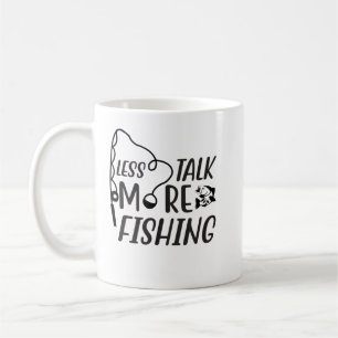 Weniger Gerede mehr Fischen, Funny Fishing Lover G Kaffeetasse