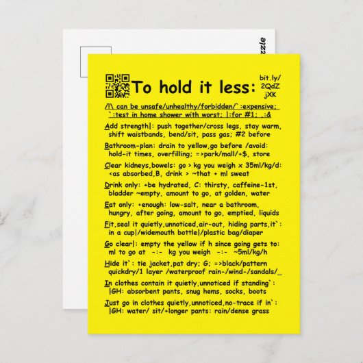 "Weniger halten" Postkarte (Vorne/Hinten)