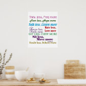 Weniger ist mehr poster (Küche)