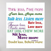 Weniger ist mehr poster (Vorne)