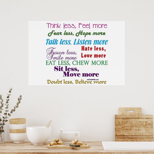 Weniger ist mehr poster (Küche)