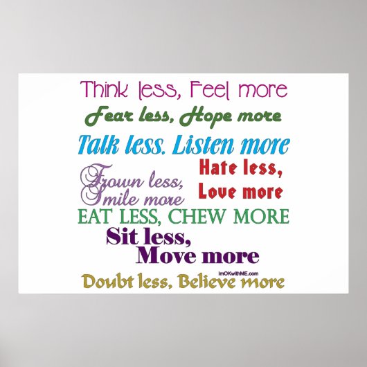 Weniger ist mehr poster (Vorne)