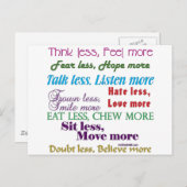 Weniger ist mehr postkarte (Vorne/Hinten)