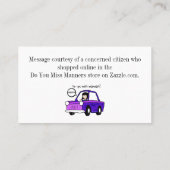 Weniger karg Park Visitenkarte (Rückseite)