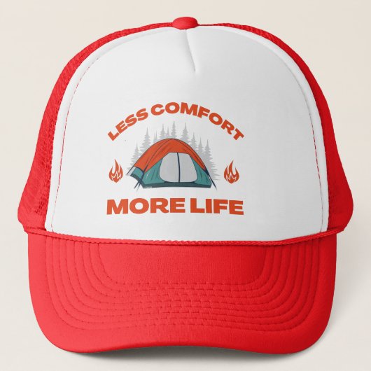 WENIGER KOMFORT MEHR Camping Truckerkappe (Vorderseite)