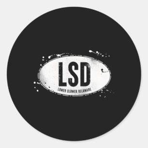 Weniger langsamer Delaware 2 Runder Aufkleber