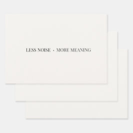Weniger Lärm, mehr Bedeutung Minimalistische Gesch Geschenkpapier Set