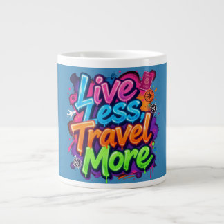 Weniger Leben Mehr Reisen Neon Graffiti Reise Zita Jumbo-Tasse