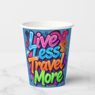 Weniger Leben Mehr Reisen Neon Graffiti Reise Zita Pappbecher