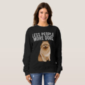 Weniger Leute mehr Hunde Spitz Funny Introvertiert Sweatshirt (Vorne ganz)