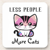 Weniger Leute, mehr Katzen Getränkeuntersetzer (Vorderseite)