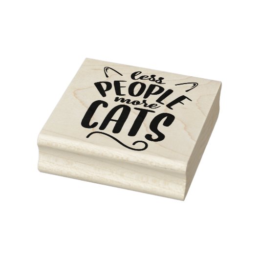 Weniger Leute mehr Katzen Gummistempel (Stempel)
