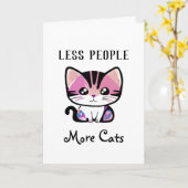 Weniger Leute, mehr Katzen Karte (Gelbe Blume)
