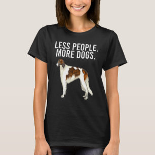 Weniger Menschen Mehr Hunde Borzoi Introvertiert T-Shirt