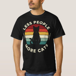 Weniger Menschen, mehr Katzen | Lustiges Retro-Kat T-Shirt