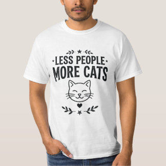 Weniger Menschen, mehr Katzen, Vintage sarkastisch T-Shirt