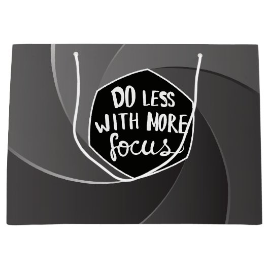 Weniger mit mehr Fokus Große Geschenktüte (Vorderseite)