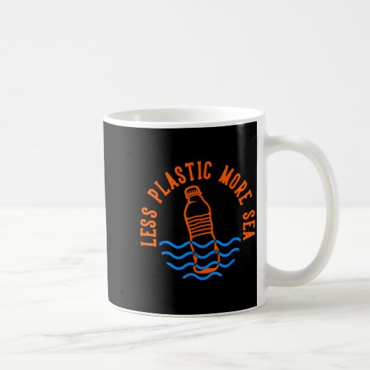 Weniger Plastik Mehr Meer Kaffeetasse (Rechts)