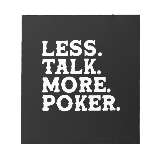 Weniger Poker Notizblock (Vorderseite)