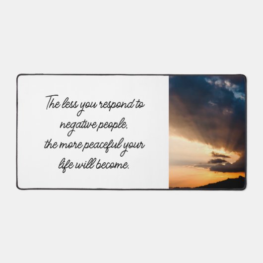 Weniger reagieren negative Menschen Sonnenuntergan Schreibtischunterlage (Vorderseite)