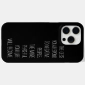 Weniger reagieren negative Menschen Zitat schwarz Case-Mate iPhone Hülle (Rückseite (Horizontal))