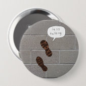 Weniger reden mehr zu Fuß Aschenblock Button (Vorne & Hinten)