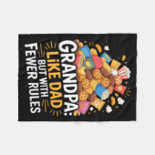 Weniger Regeln Lustiger Opa  Fleecedecke (Vorderseite (Horizontal))