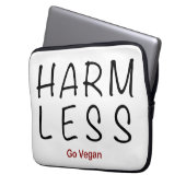 Weniger Schaden - Vegan werden Laptopschutzhülle (Vorderseite Links)