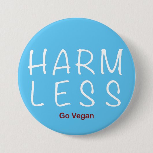 Weniger Schaden - Vegan werden (Lichtversion) Button (Vorderseite)