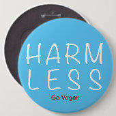 Weniger Schaden - Vegan werden (Lichtversion) Button (Vorne & Hinten)
