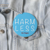 Weniger Schaden - Vegan werden (Lichtversion) Button (Beispiel)