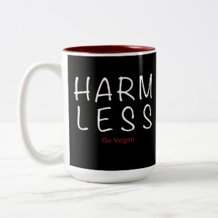 Weniger Schaden - Vegan werden (Lichtversion) Zweifarbige Tasse