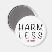 Weniger Schaden - Vegan werden Magnet (Vorderseite/Rückseite)